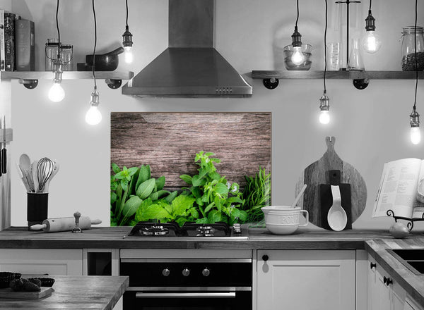 Sticla imprimata Verdeturi pe Lemn