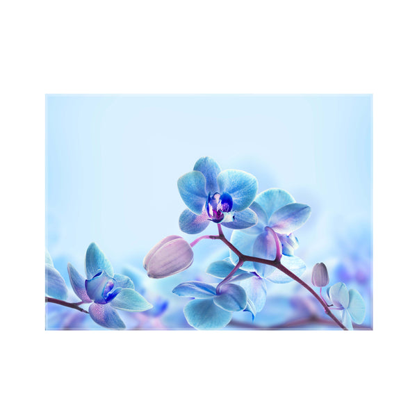 Sticla imprimata Orhidee albastra